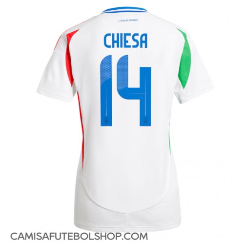 Camisa de time de futebol Itália Federico Chiesa #14 Replicas 2º Equipamento Feminina Europeu 2024 Manga Curta